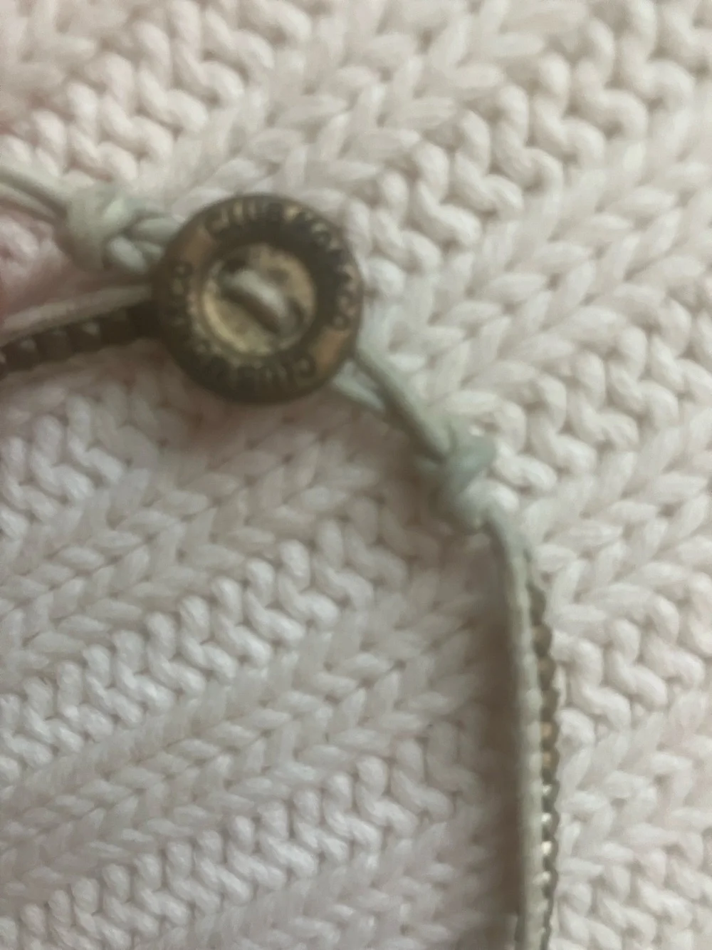 Club Monaco Light Blue and Gold Cord Bracelet